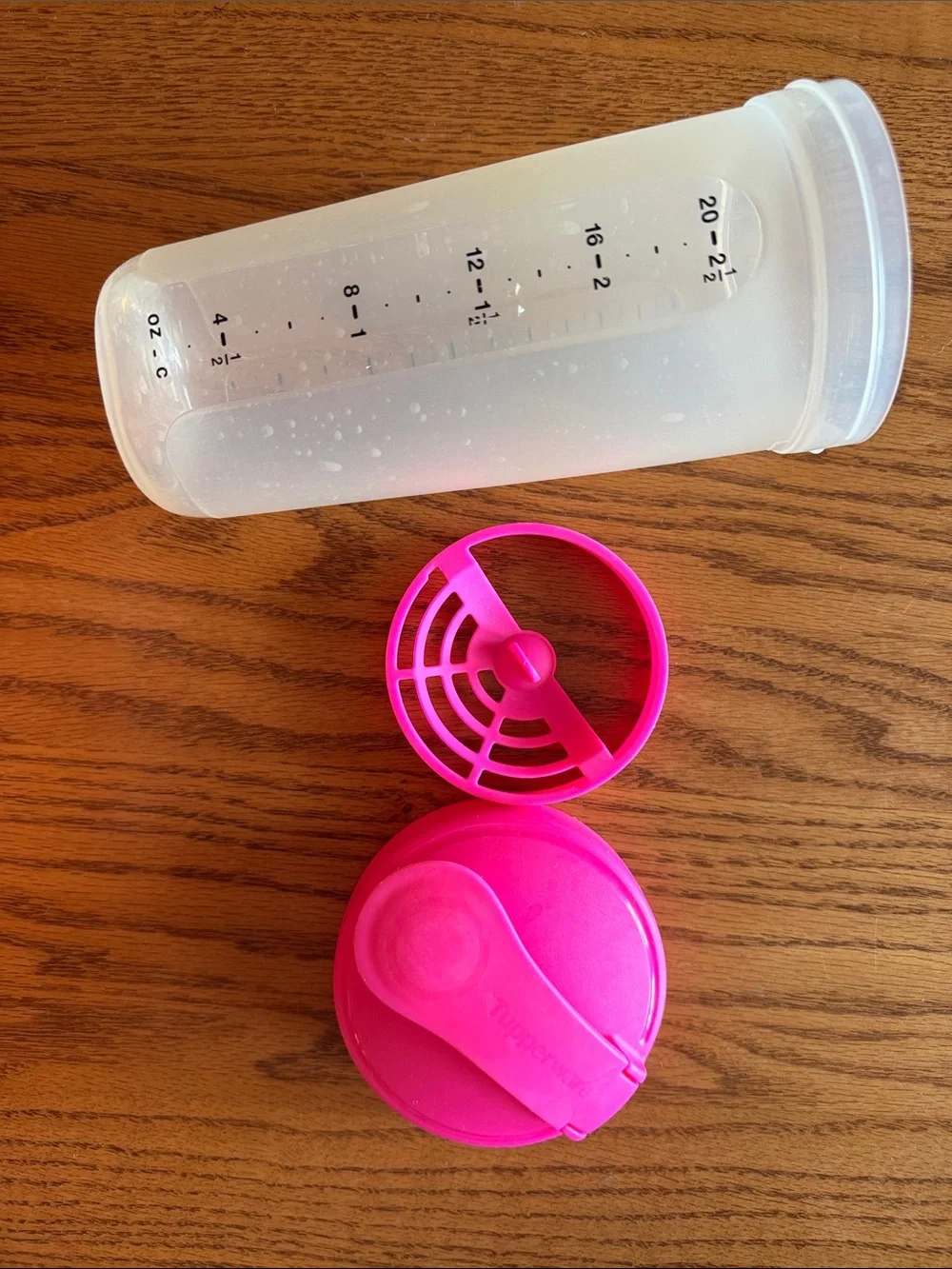Tupperware Pink and Translucent Shaker Bottle